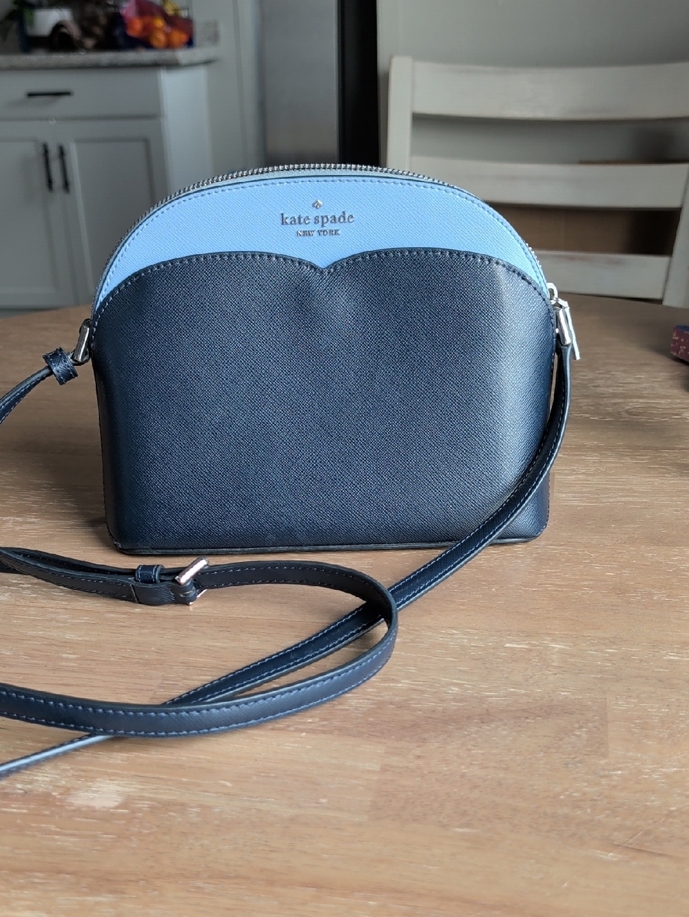 Kate Spade Two-Tone Navy and Light Blue Leather Crossbody
